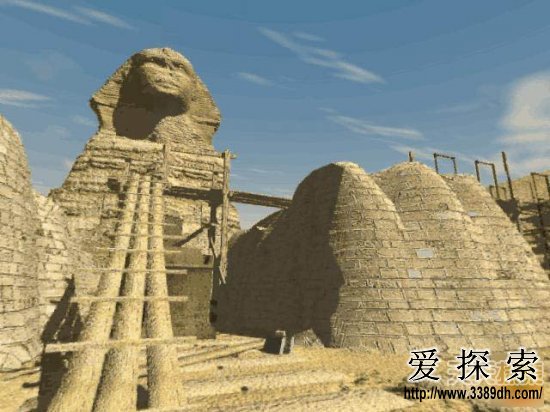 狮身人面像进行维修